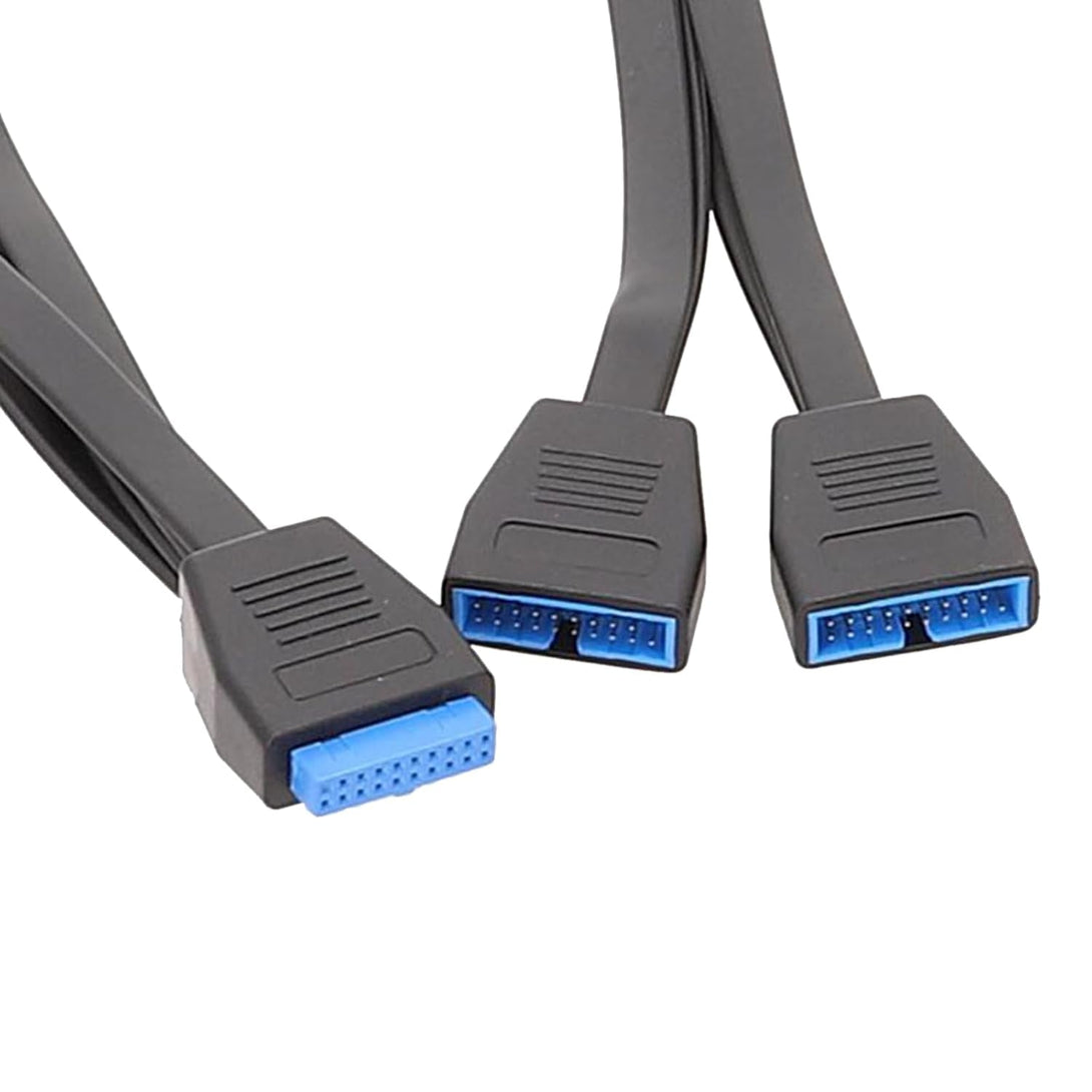 1 to 2 Motherboard USB 3.0 Header Splitter Cable - 20Cm 19Pin Internal Extension Header Adapter