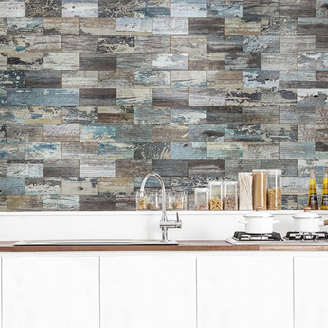 Art3D 5-Sheet (Pack of 5) Wall Panel Wood, Green