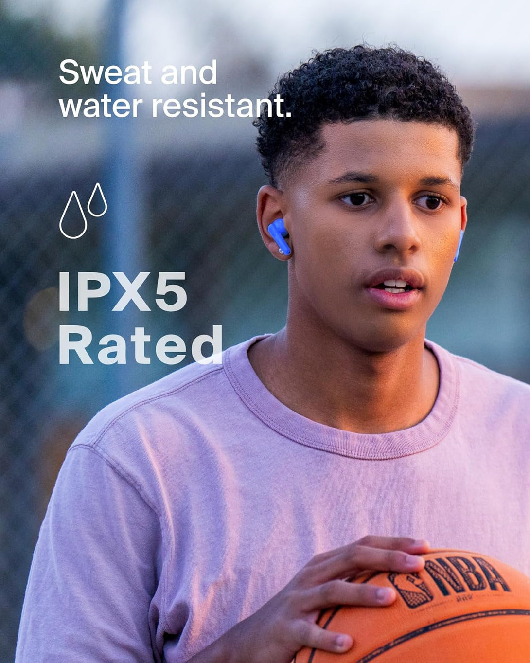 Belkin Soundform Nano 2 Bluetooth Earbuds for Kids with Built-In Microphone, 28H Battery Life, Safe 85Db Volume, IPX5 Water Resistance - Kids Bluetooth Earbuds for Iphone, Ipad, Galaxy, & More - Blue