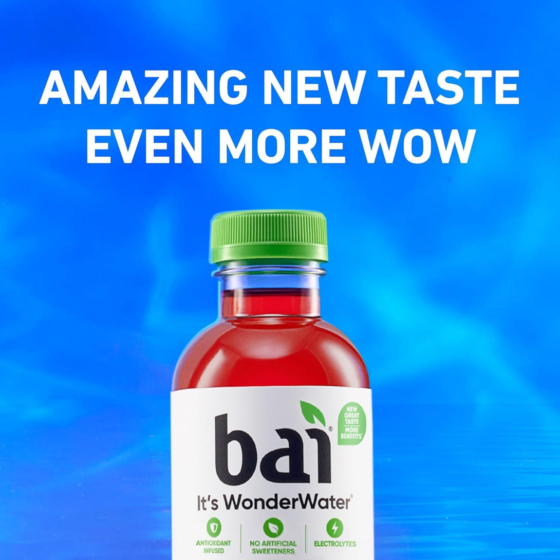 Bai Antioxidant Infused Water Beverage, Brasilia Blueberry, with Vitamin C and No Artificial Sweeteners, 18 Fluid Ounce Bottle, 12 Pack