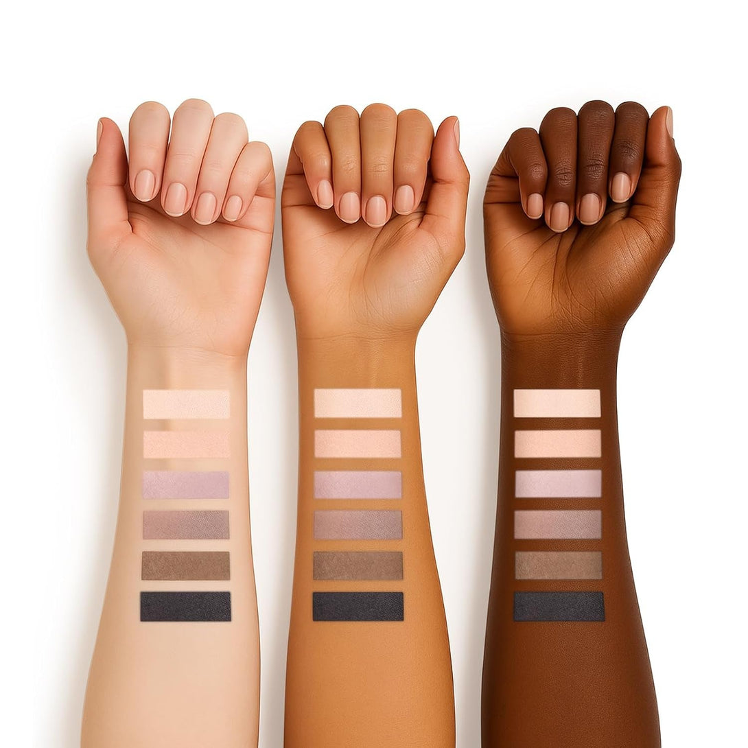 6 Colors Mini Naked Eyeshadow Makeup Palette Neutral Nude Smoky Eye Shadow Taupe & Brown Matte Make up Pallet with Mirror Highly Pigmented Long Lasting Waterproof Travel Size Gift Kit 01