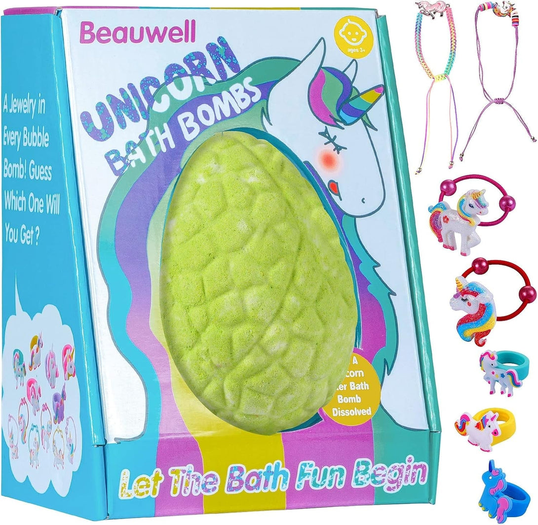 Bath Bombs for Kids, XXXL Kids Bath Bombs with Surprise inside Unicorns Gifts for Girls, Natural Organic Bubble Bath, Easter Basket Stuffers