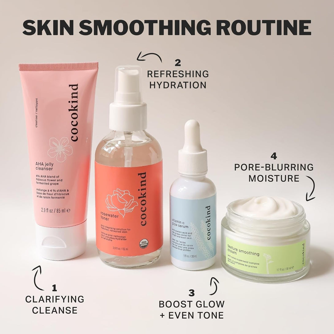 Rosewater Facial Toner by Cocokind, Multipurpose Spray to Set Makeup, Double Cleanse, and Balance Skins Ph, Made with Rose Hydrosol, 4 Fl Oz