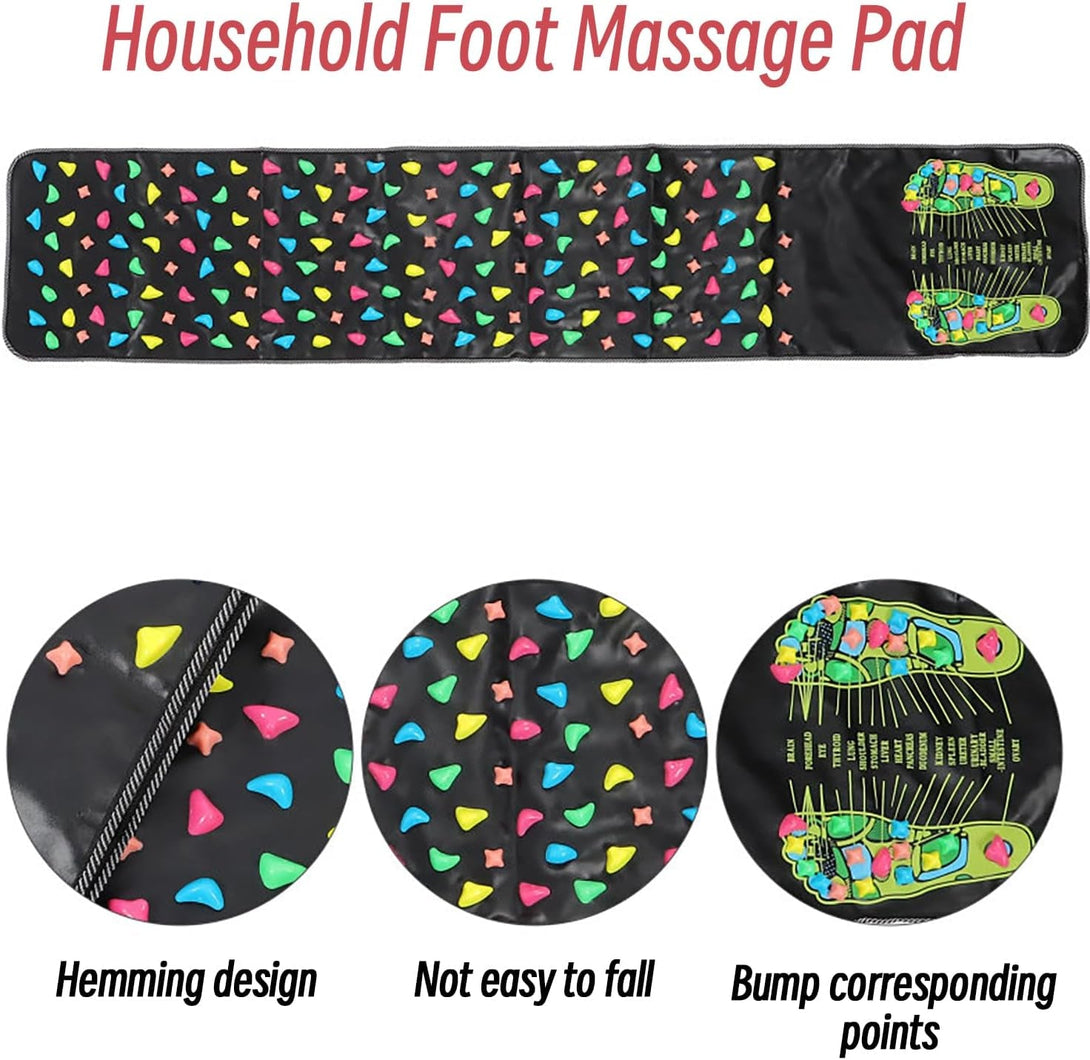 Foot Massage Pad Reflexology Mat Acupuncture Mat for Leg Reflexrelief Foot Pressure Point Massager Ease Muscle anti Fatigue Office Standing(47.2 * 13.8Inch)