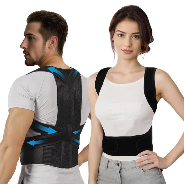 Back Brace Posture Corrector for Women and Men, Full Back Support Straps Straightener, Hunchback Improve Posture-Shoulder, Lumbar and Upper Lower Back Pain Relief (Medium)