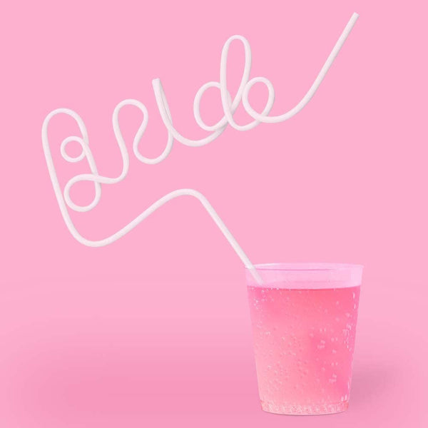 Xo, Fetti Bachelorette Party XL White Bride Straw | Bridal Shower Party Decorations | Bride to Be Gift