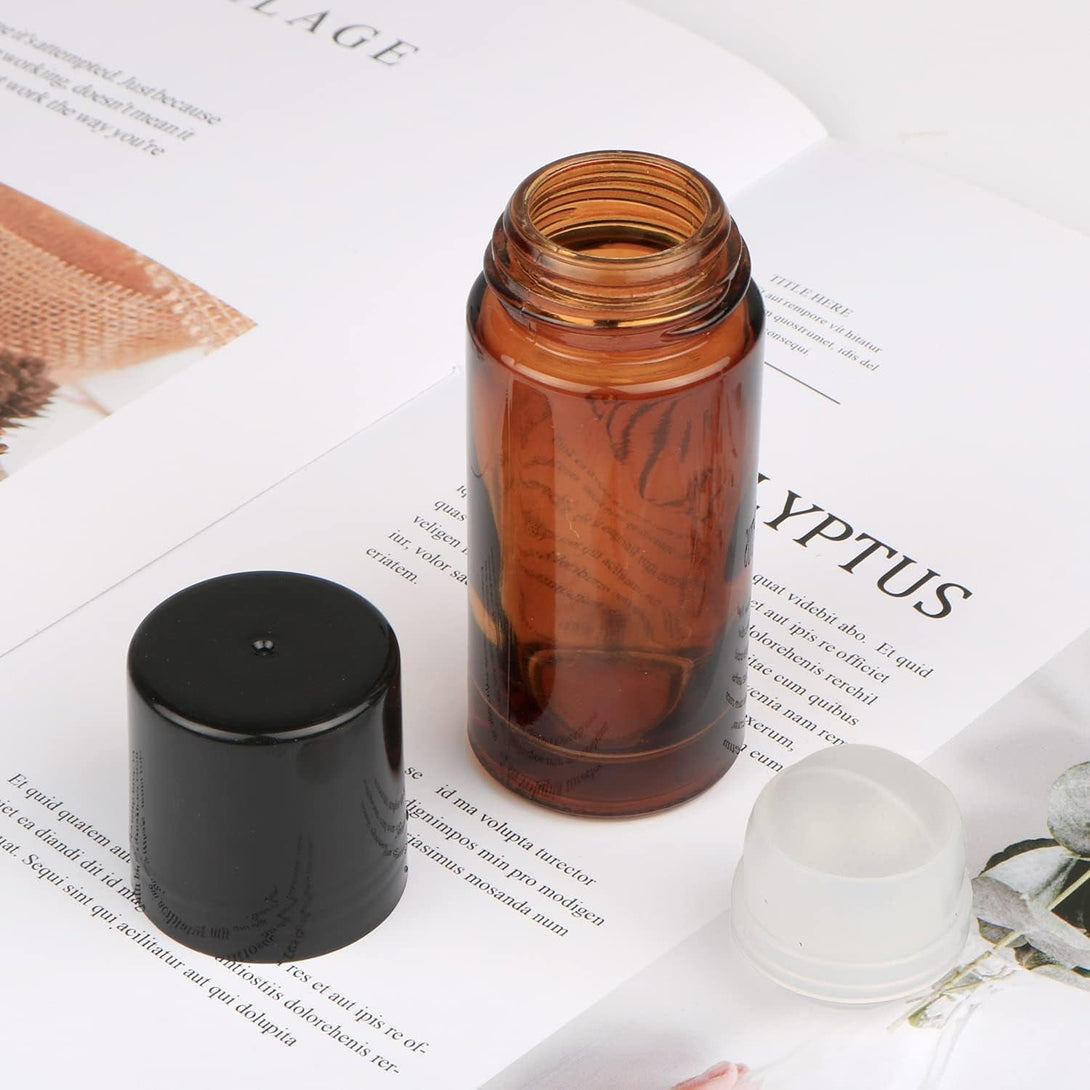 3 Pc Brown 30Ml Glass Essential Oil Roller Bottles Refillable Roll on Bottles Empty Deodorant Bottle Containers Rollerball Bottles Beauty and Personal Care Tools for Fragrance Cosmetics(3 Styles)