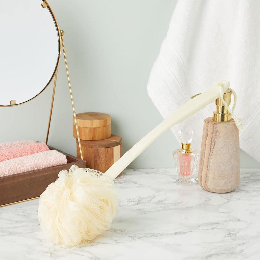 3 Pack Long Handled Loofah Back Scrubber, Exfoliating Body Sponge for Shower, Bath (18 In)