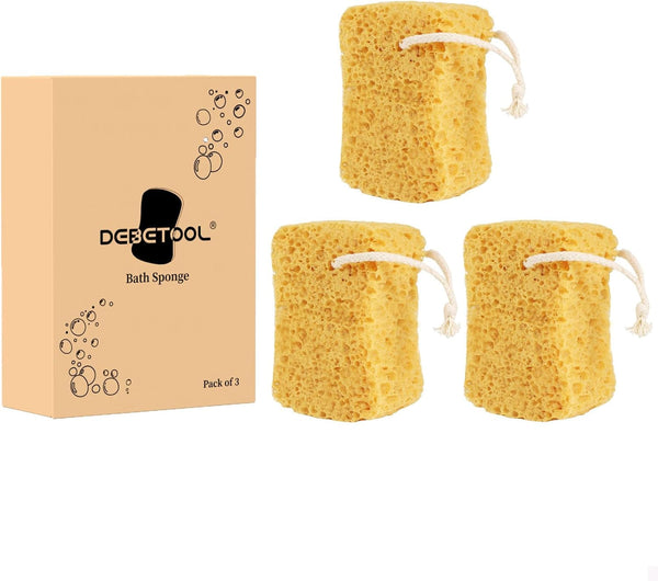 Premium Bath Sponge, 3 Pack Foam Loofah Sponge, Body Sponge for Shower - Natural Bath Sponge for Women Men and Child（Large & Soft）