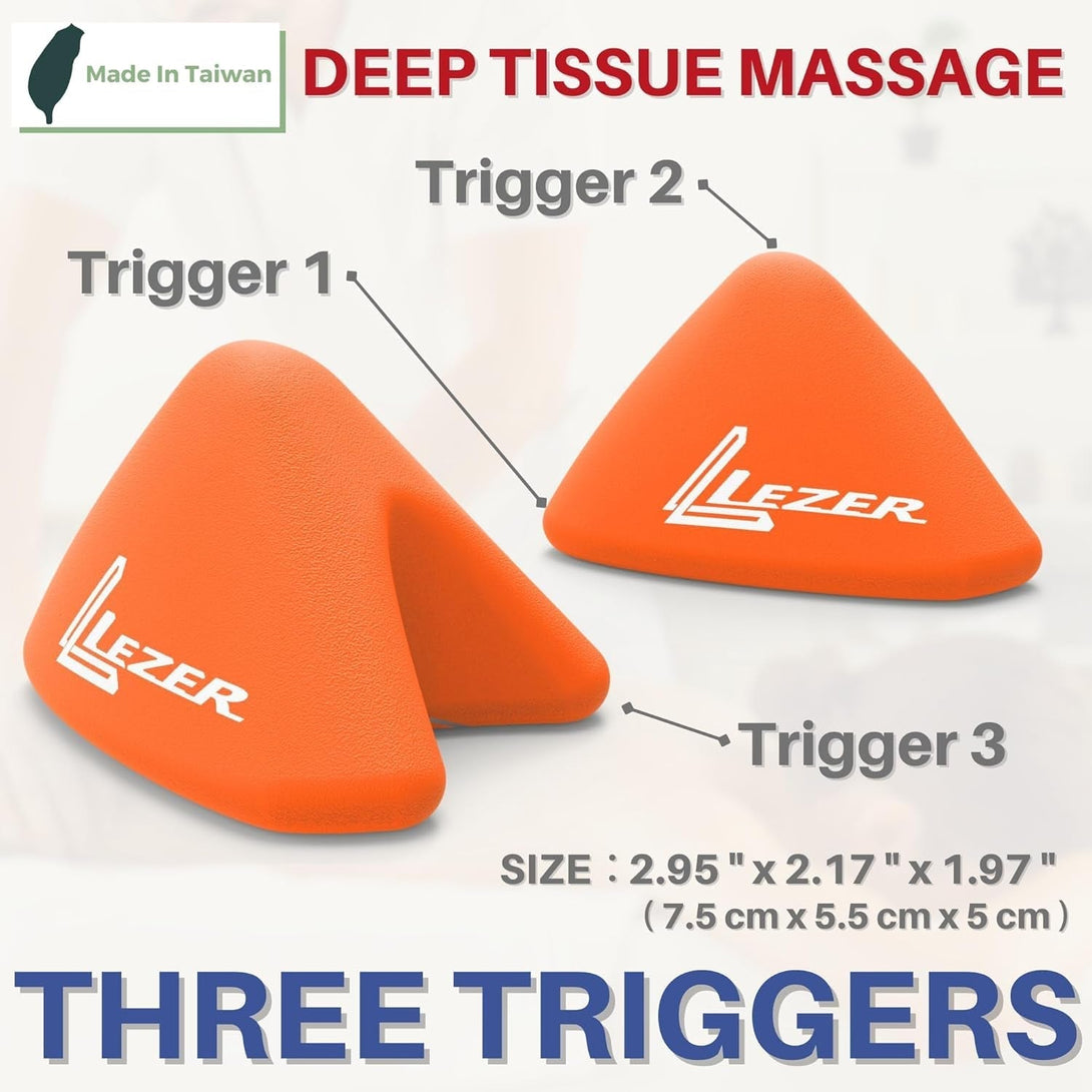 LEZER Trigger Massage Point, Manual Massage Ball, Hip Hook, Muscle Knot Release Tool, Deep Tissue Relief, Hip Flexor Iliacus Back Psoas Hand Foot Myofascial, Physical Therapy, 2.9 Inｘ2.1 In（Orange）