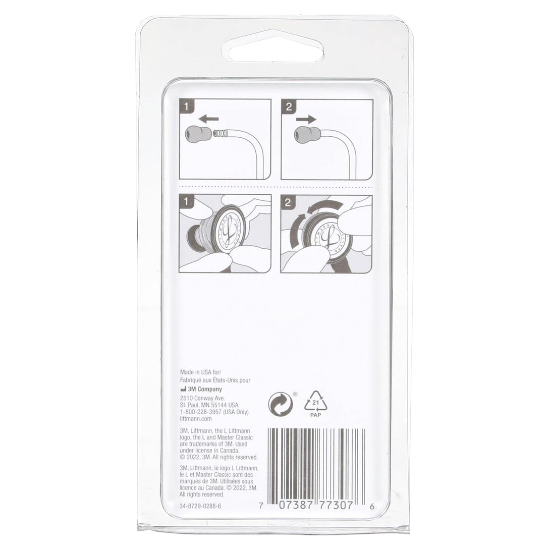 3M Littmann Stethoscope Spare Parts Kit – Black, Compatible with Master Classic II, Includes Snap Tight Soft-Sealing Small Eartips, Tunable Diaphragm & Rim, Non-Chill Bell Sleeve, 40022