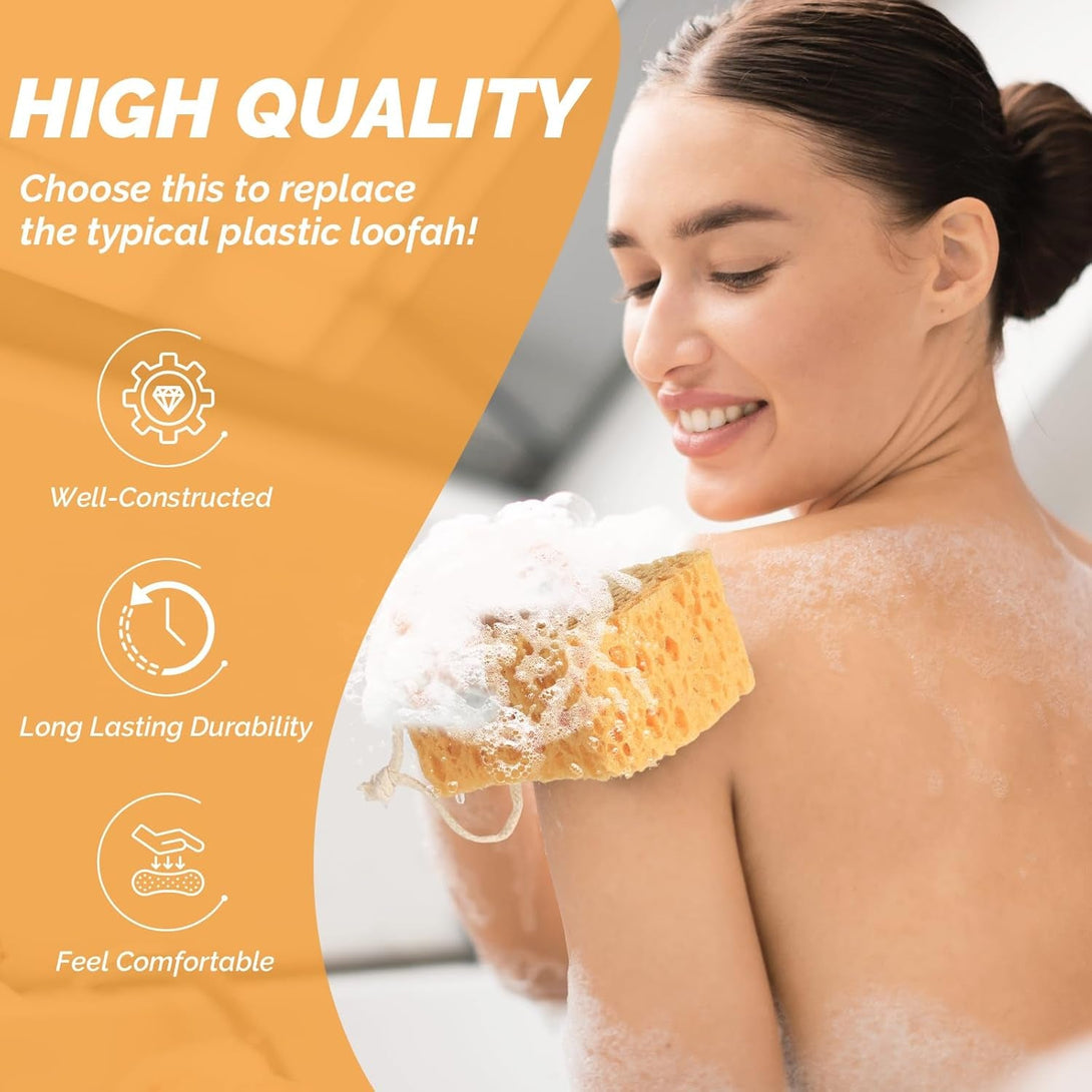 Premium Bath Sponge, 3 Pack Foam Loofah Sponge, Body Sponge for Shower - Natural Bath Sponge for Women Men and Child（Large & Soft）