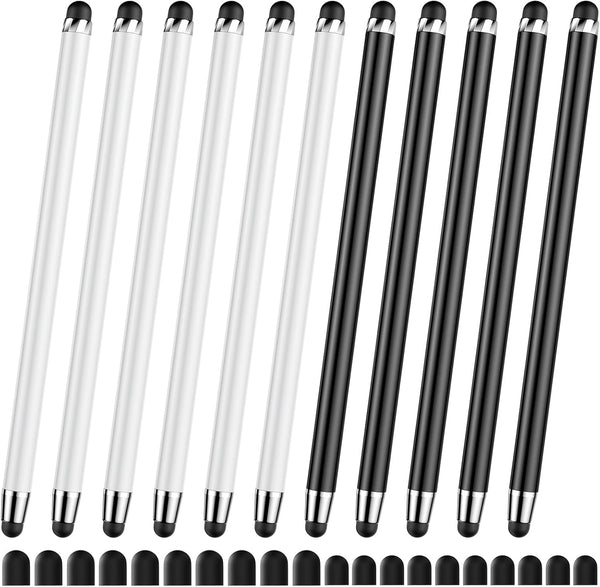 10 PCS Stylus,Stylus Pen for Touchscreen,Stylus 2-In-1 High Sensitivity & Precision Suitable for All Touch Screens of Iphone/Ipad/Android Tablets(10 Stylus Pen Withe/Black + 20 Tips)