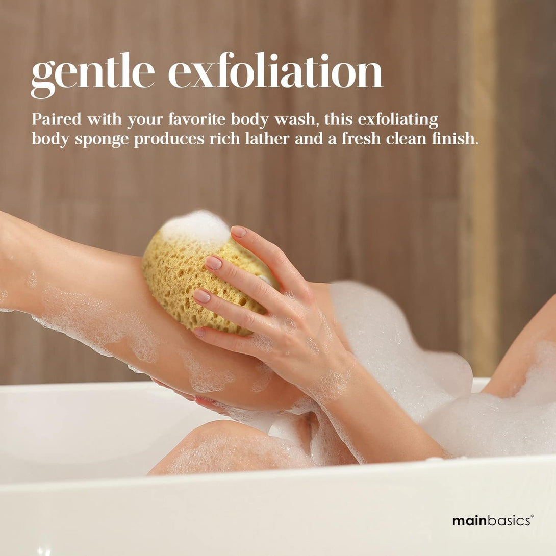 Mainbasics Faux Sea Bath Sponge - Large, Soft Exfoliating Body Sponge for Shower, Foam Loofah (2 Pack)