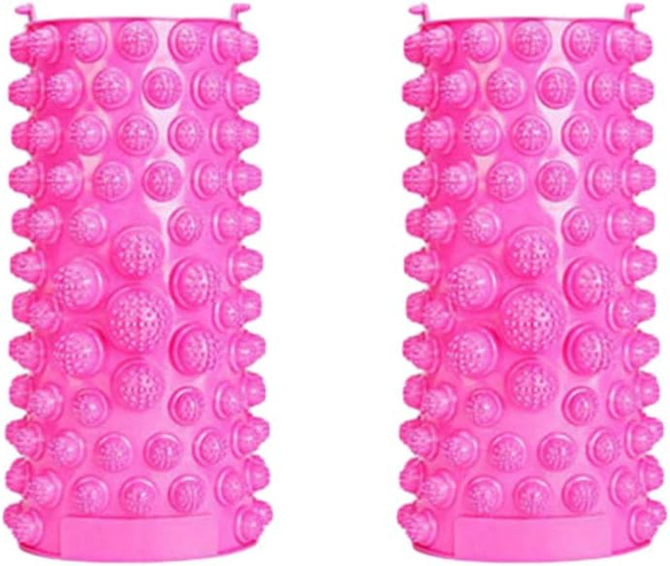2Pcs Foot Massage Mat Acupressure Reflexology Pad for Heel Arch and Toe Relief Durable Foot Massager Tool for Home Office and Relaxation Rose Red
