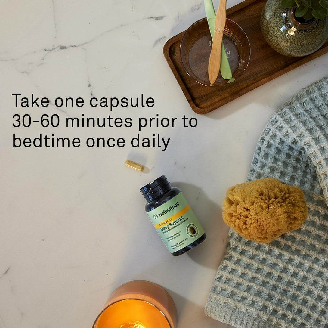Sleep Support with Sustained-Release Melatonin | Includes L-Theanine and Ashwagandha | Promotes Relaxation and Sleep Quality | Supports Stress Management | Use before Bedtime | 30 Capsules