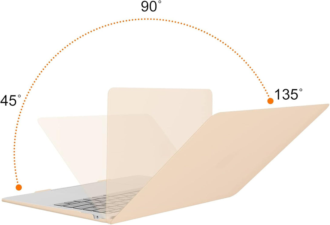MOSISO Compatible with Macbook Air 13 Inch Case 2022, 2021-2018 Release A2337 M1 A2179 A1932, Plastic Hard Shell&Keyboard Cover&Screen Film&Storage Bag for Macbook Air 13.3 Inch Case, Apricot