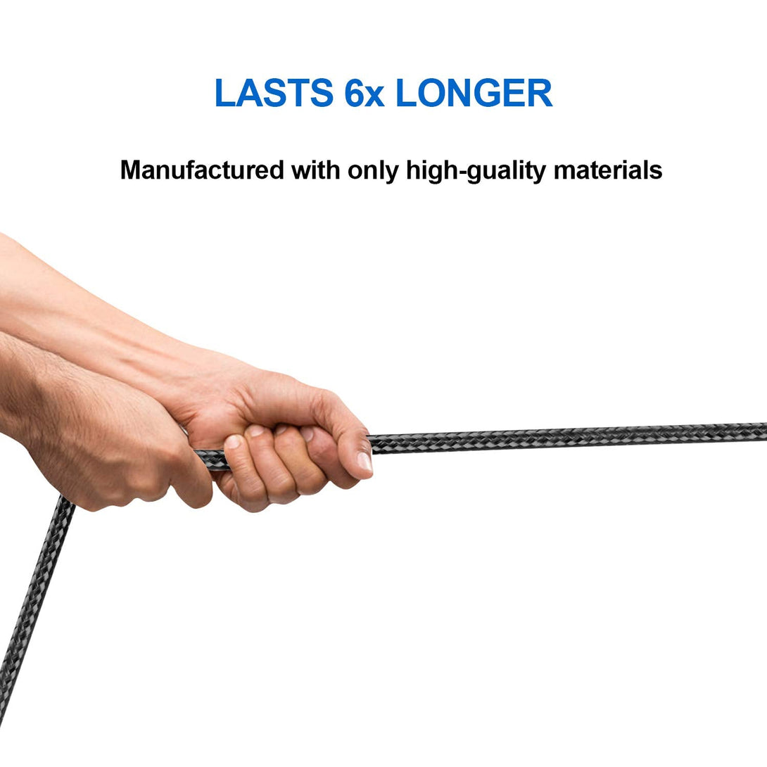 Iphone Charger, 5 Pack 3/3/6/6/10FT Apple Mfi Certified USB Lightning Cable Nylon Braided Fast Charging Cord Compatible for Iphone 14/13/12/11/X/Max/8/7/6/5/Se/Plus/Ipad - Black