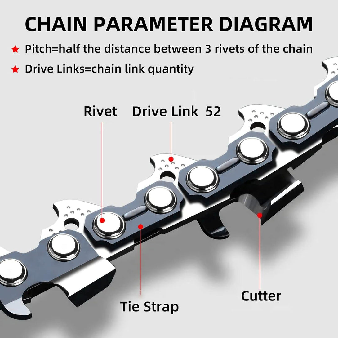 4 Pack 14 Inch Chainsaw Chain 52 Drive Links, .050" Gauge, 3/8" LP Pitch, 14-Inch Replacement Chainsaw Chains Low-Kickback Fits Craftsman, Echo, Poulan, Ryobi, Worx 14 Inch Chainsaw Chains