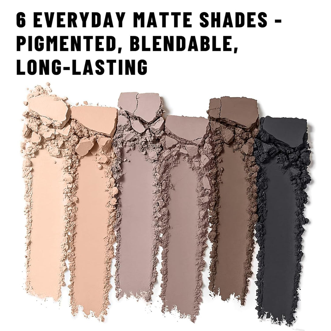 6 Colors Mini Naked Eyeshadow Makeup Palette Neutral Nude Smoky Eye Shadow Taupe & Brown Matte Make up Pallet with Mirror Highly Pigmented Long Lasting Waterproof Travel Size Gift Kit 01