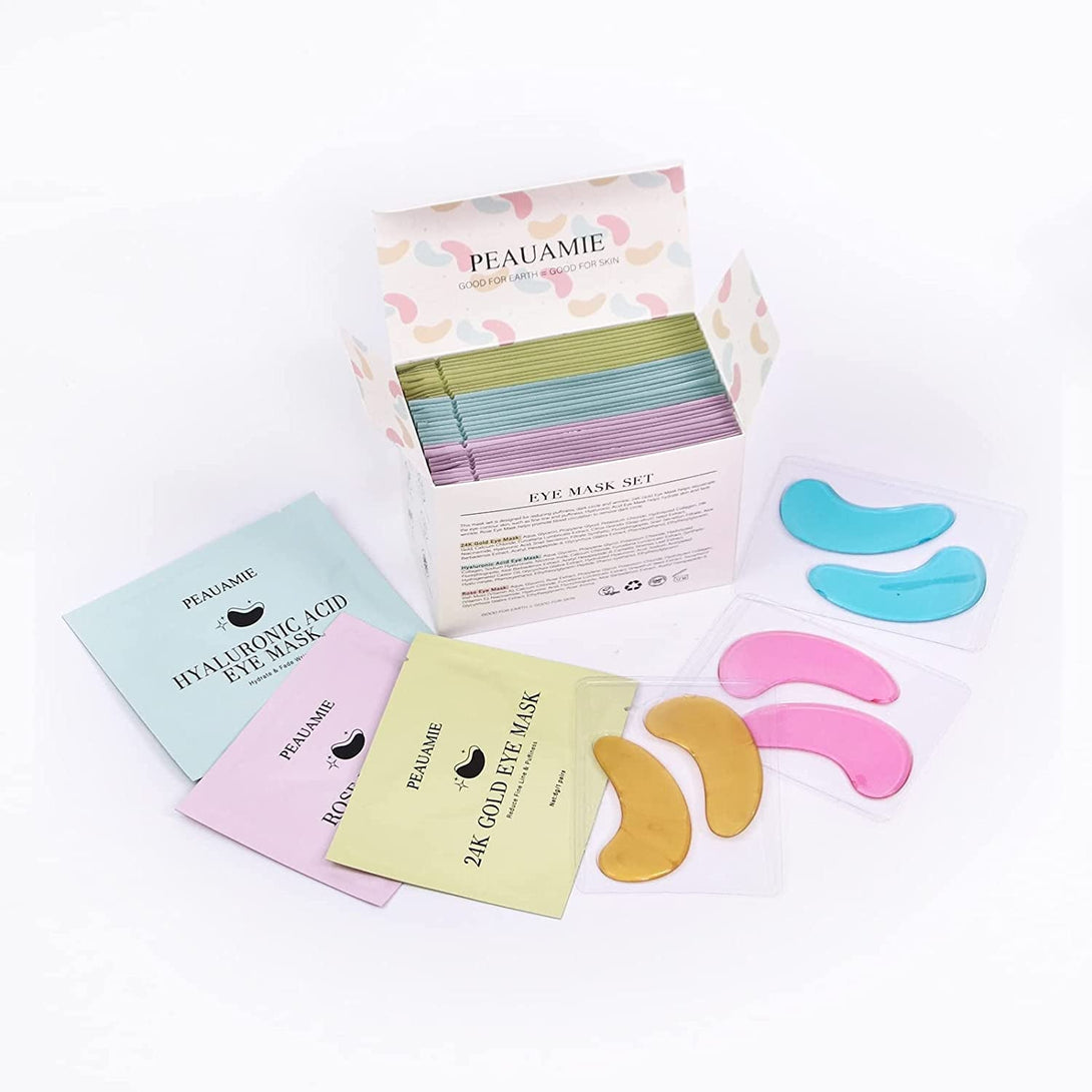Under Eye Patches Gold and Hyaluronic Acid for Puffy Eyes,Rose Eye Masks for Dark Circles and Puffiness Skin Care Smooth Wrinkles Products 30 Pairs
