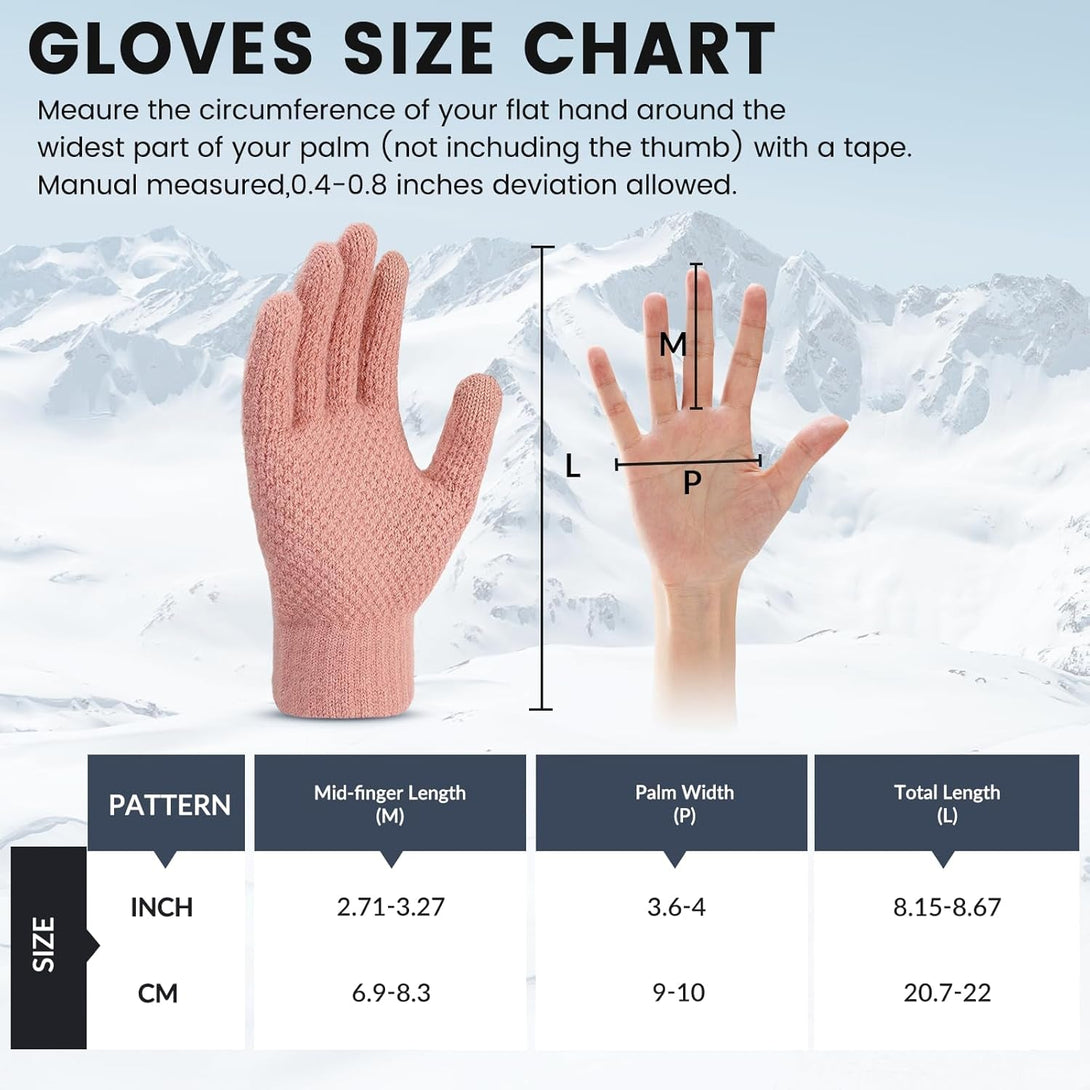 Winter Gloves - 4/3 Pairs Women'S Winter Gloves, Knit Touchscreen Gloves Women Men, Gloves for Cold Weather