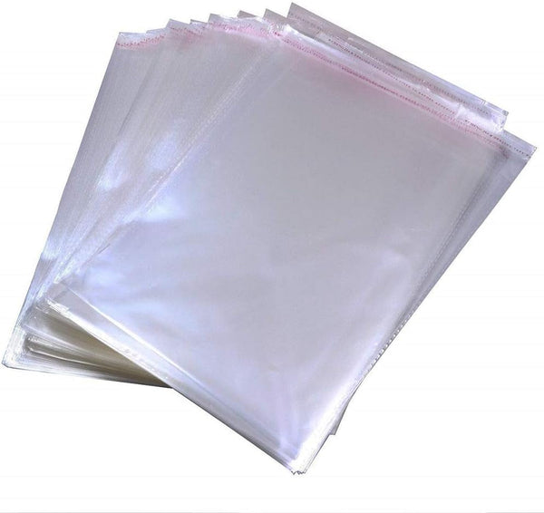 50 Pcs 12" X 16" Self Seal Clear Cellophane Bags Resealable Plastic Apparel Bag Perfect for Packaging Clothing, T-Shirt, Brochure, Prints, Handicraft Gift Bags