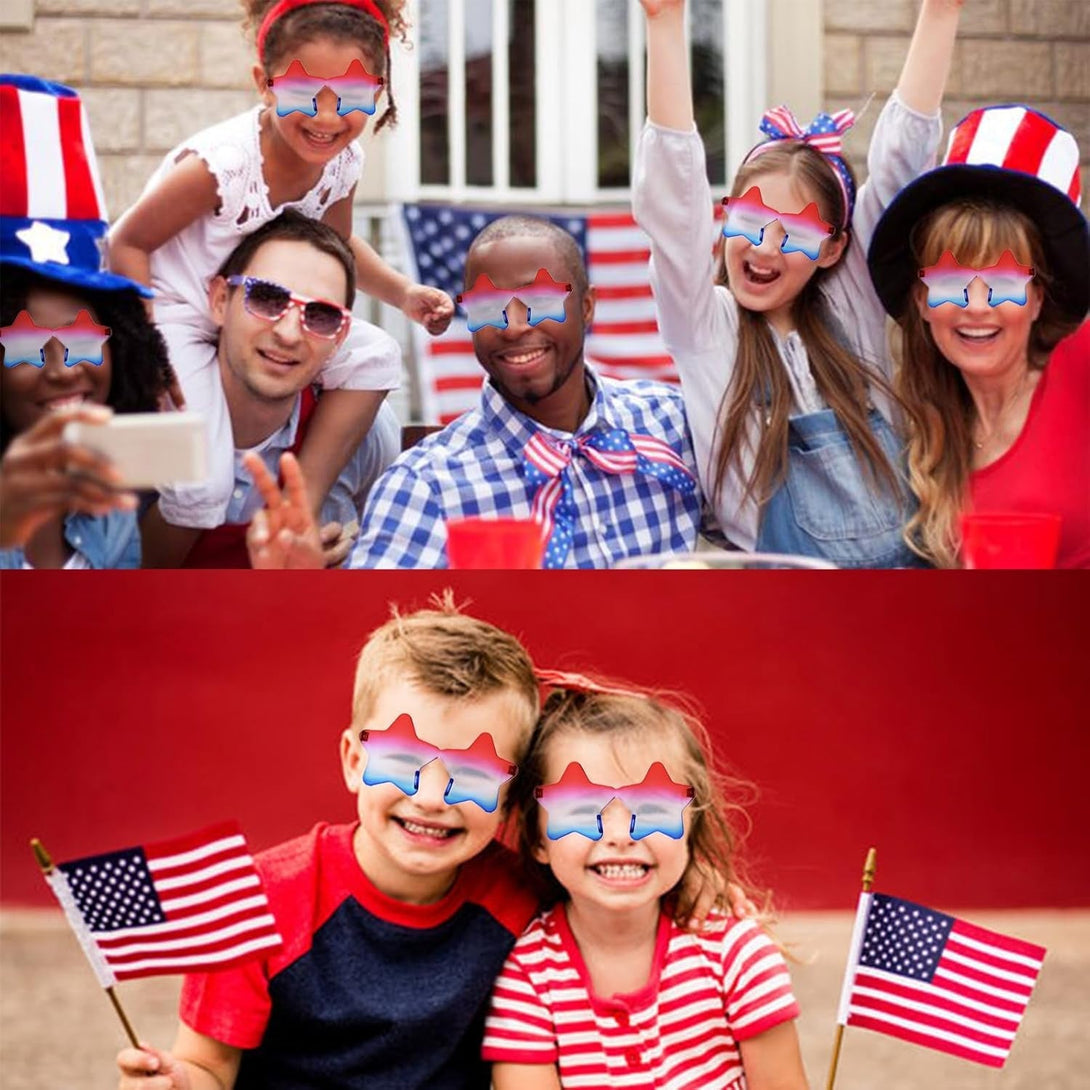 4Th of July Glasses with Red White and Blue Style for Independence Patriots Labor Day American USA Flag Sunglasses