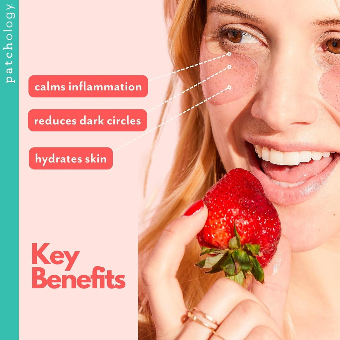 Patchology Serve Chilled Rosé Hydrating under Eye Patches – Hyaluronic Acid & Antioxidant-Infused Eye Masks to Reduce Dark Circles, Puffiness & Fine Lines - Ideal Skincare Essentials (5 Pairs)