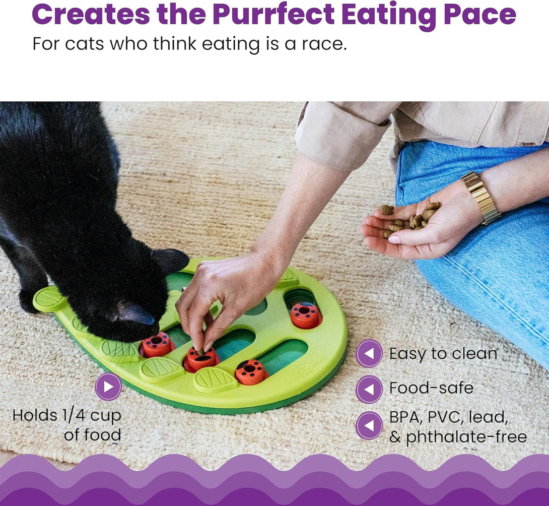 Catstages Buggin' Out Puzzle & Play, Interactive Treat Puzzle Cat Toy, Green