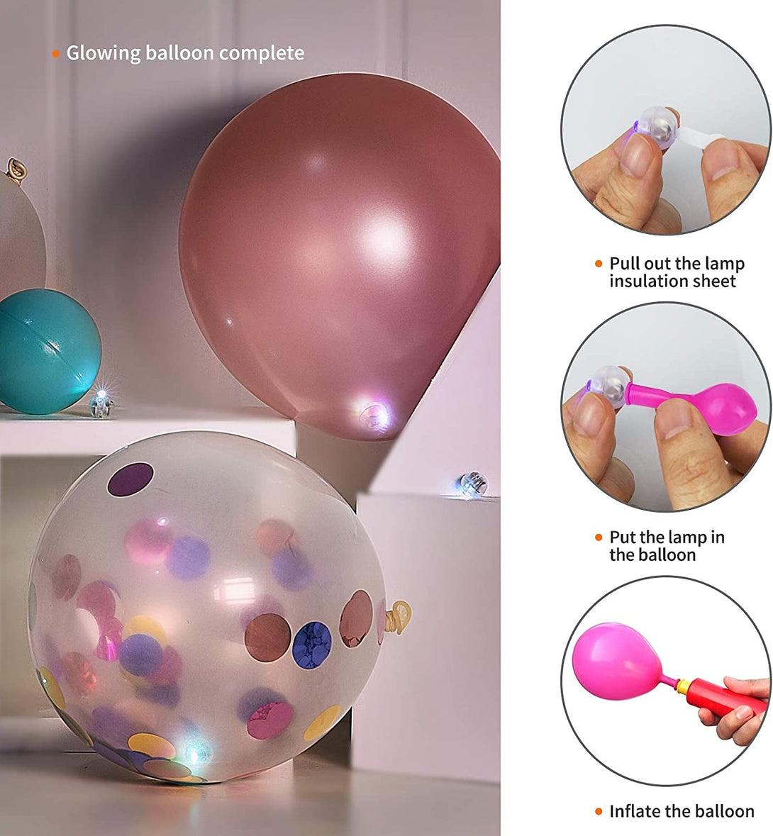 Aogist 50Pcs White Balloon Lights,Long Standby Time Waterproof Mini Light,Battery Powered,Round LED Ball Lamp for Latex Balloon Paper Lantern Party Wedding Festival Christmas Halloween Decorative