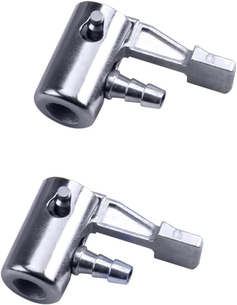 1/4" Lock on All Metal Air Chuck,Mini Air Compressor Portable Tire Inflator Tire Chuck, Hose End with Barb Connector for Hose Repair Inflate Chuck-2Pack
