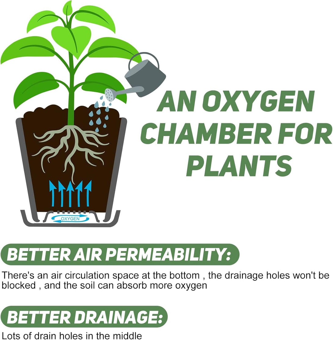 7 Pcs Plant Pots with Drainage Holes and Saucers, Indoor Planters, Set of 7 (7.5, 7, 6.5, 6, 5.5, 4.5, 3.5 Inches), White