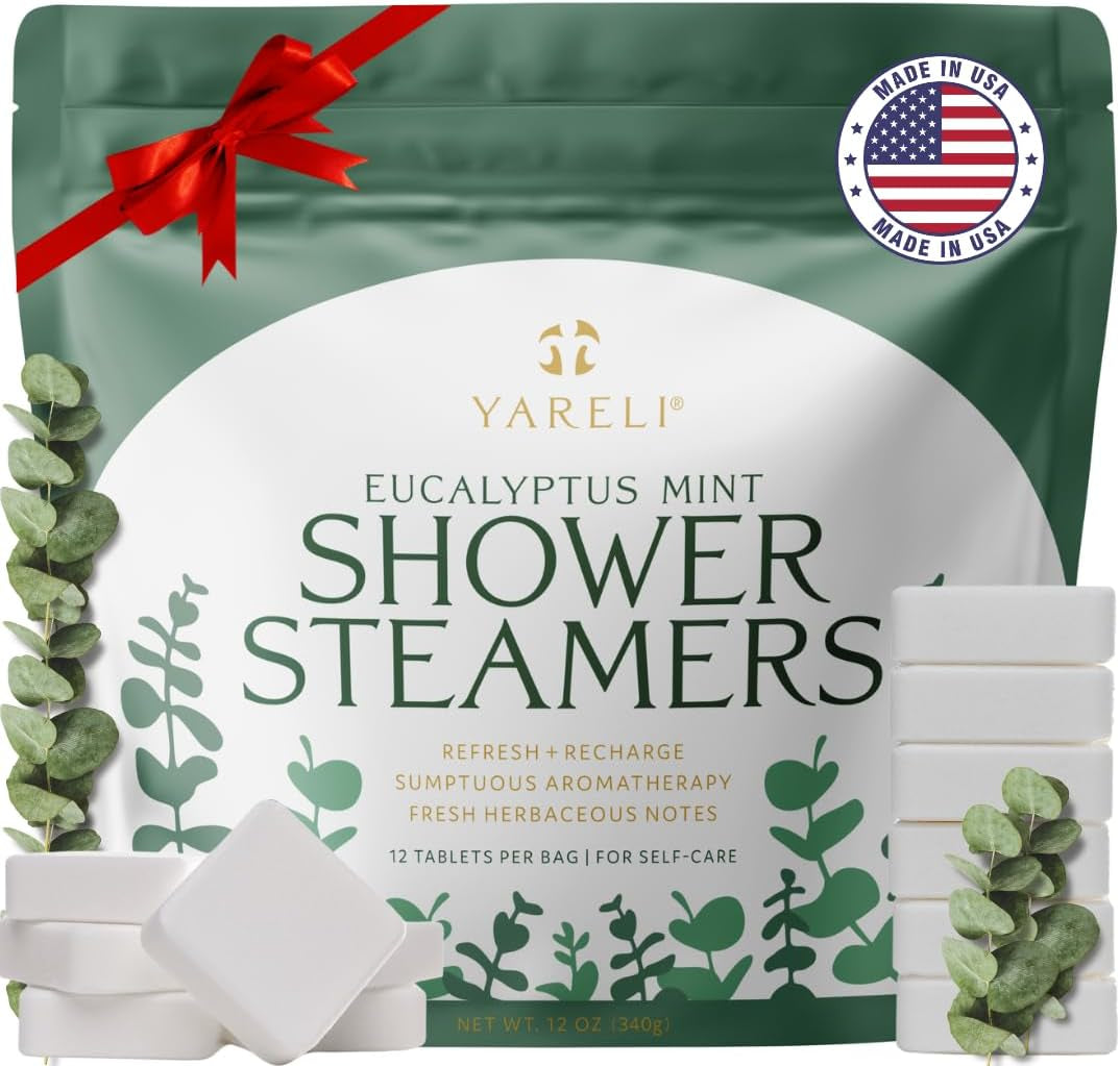 Shower Steamers Aromatherapy, 12 Pack, for Women and Men - Sinus Relief and Self Care Birthday and Relaxation Spa Gift - Eucalyptus Mint