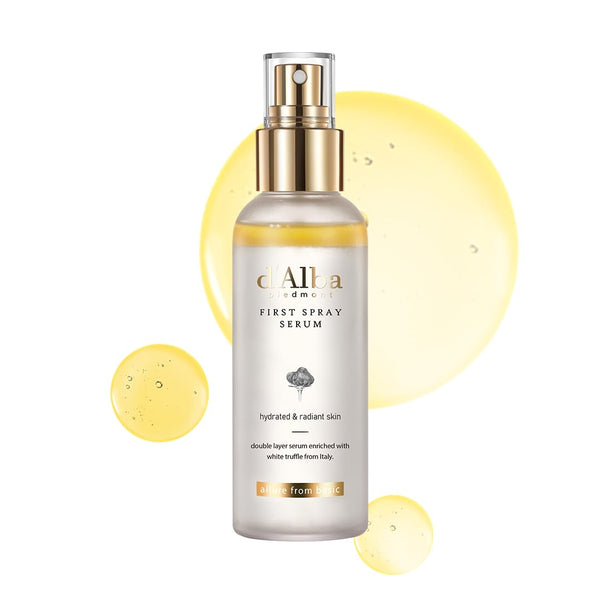 D'Alba Piedmont Italian White Truffle First Spray Serum, Vegan Skin Care, Light-Weight Face Moisturizer, Glow Serum for Radiant Skin, Non Comedogenic, All in One Mist, Korean Skin Care (3.38 Fl Oz.)