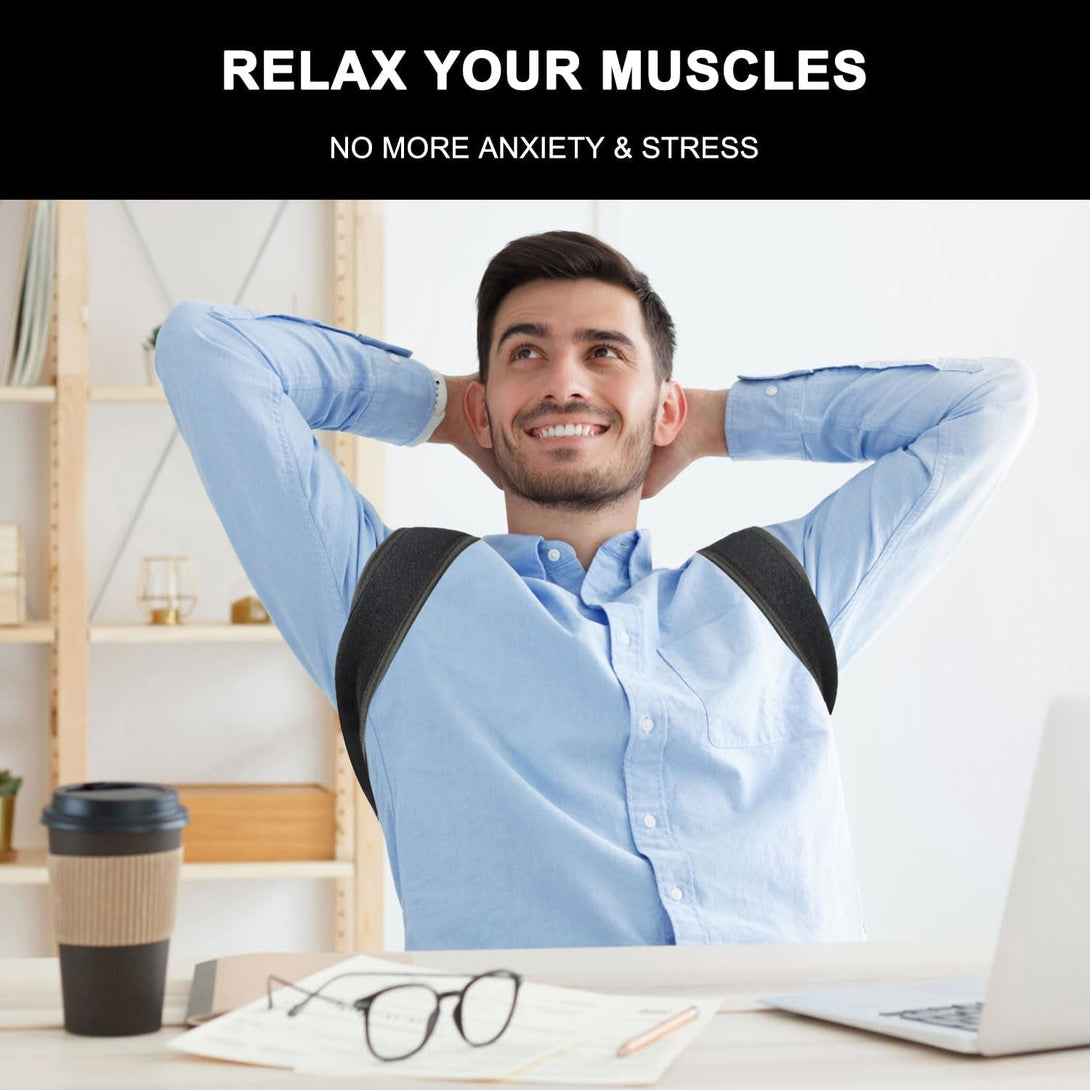 Back Brace Posture Corrector for Men and Women - Improve Posture, Lower Back and Waist Pain, Full Lumbar Support, Shoulder and Neck Stretcher, Adjustable Straps and Breathable Material L(33''-37'')