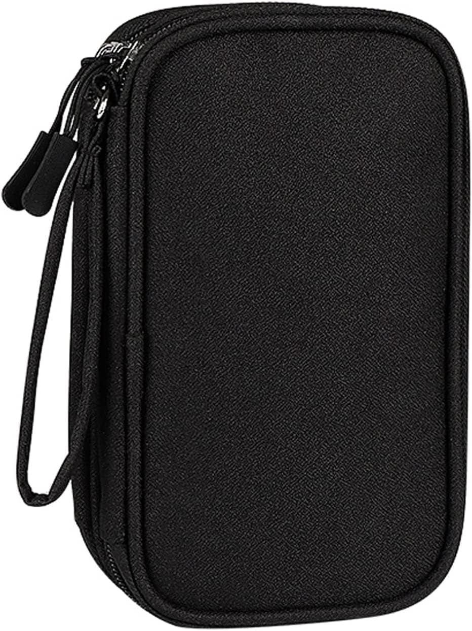 FYY Travel Cable Organizer Pouch Electronic Accessories Carry Case Portable Waterproof Double Layers All-In-One Storage Bag for Cord, Charger, Phone, Earphone Black