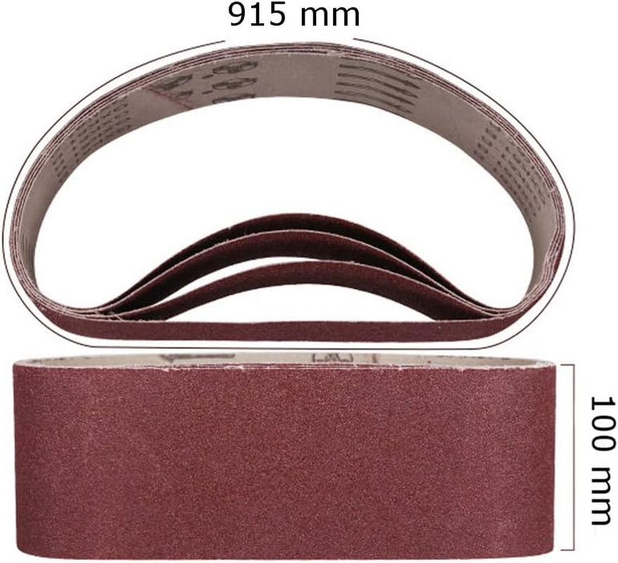 4 Inch X 36 Inch Sanding Belts, 60/80/120/240/320 Grits, Belt Sander Tool for Woodworking, Metal Polishing, 5 Pack Aluminum Oxide Sanding Belt