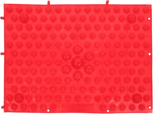 Reflexology Foot Massage Pad - Acupressure Mat for Blood Circulation, Stress Reliefs, and Foot Health, Home Therapy Massaging Plate (Red)