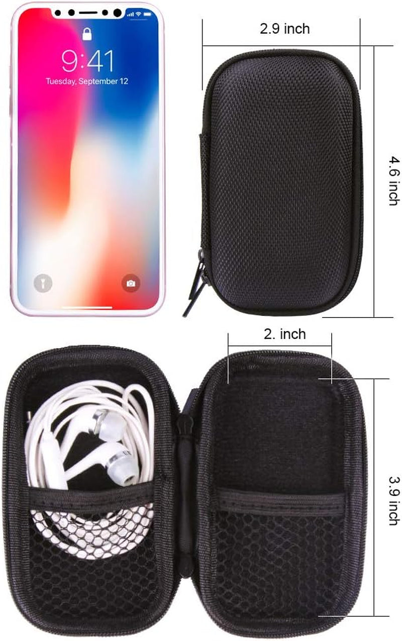 HOOTEK Durable MP3 Player Case, USB Flash Drive Case Bag Wallet, 2Pack EVA Shockproof Hard Carrying Travel Case Bag SD Memory Cards Cable Organizer for Headset, USB Cable and Electronic Accessories