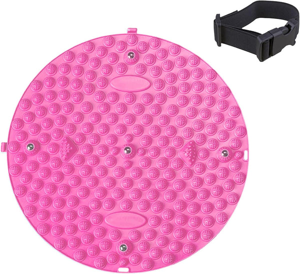 Acupressure Mat Foot Massage Mat Reflexology Pad Acupressure Mats with Hand Strap for Feet anti Fatigue Walk Stone Portable Massage Tool for Home Fitness (Pink, 21.6Inch)