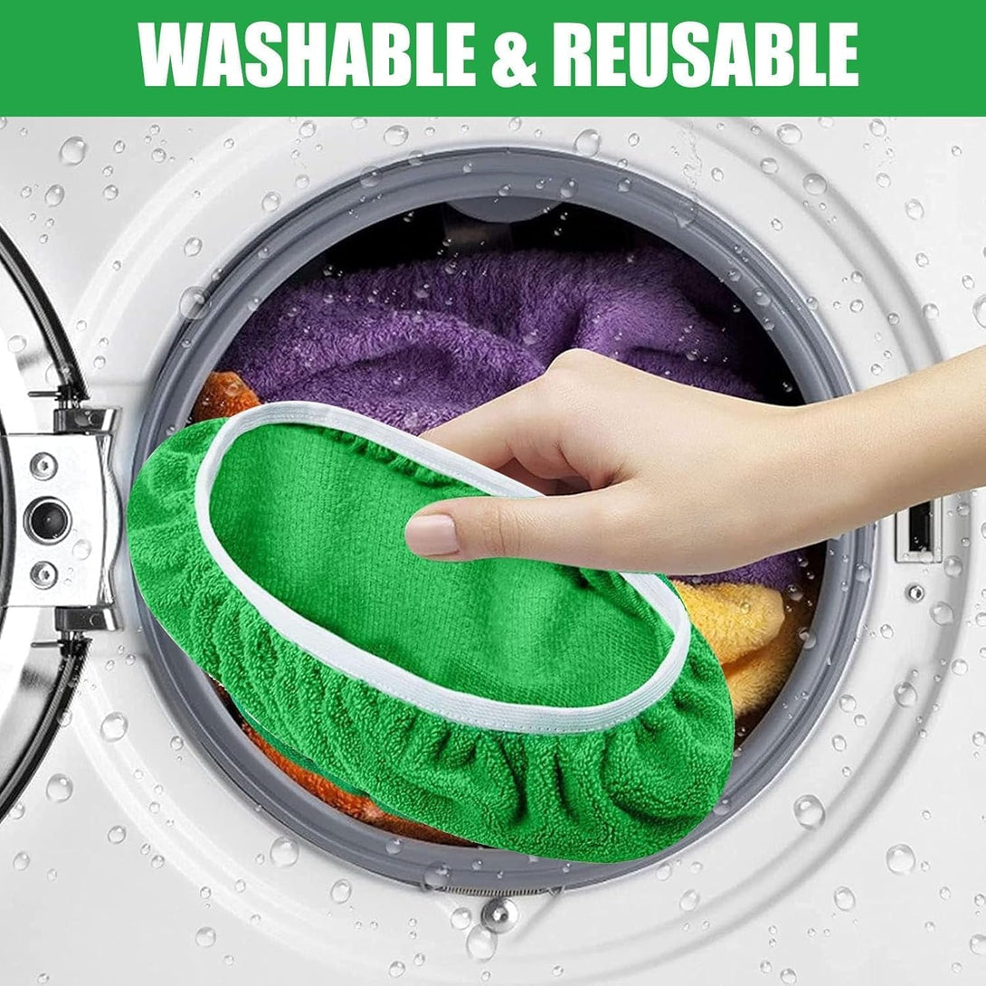 6 Pack Reusable Microfiber Mop Pads for Swiffer Sweeper - Wet & Dry Cleaning Cloths - Mop Head Replacement Washable Refills for Household Floors (6Pack Green)