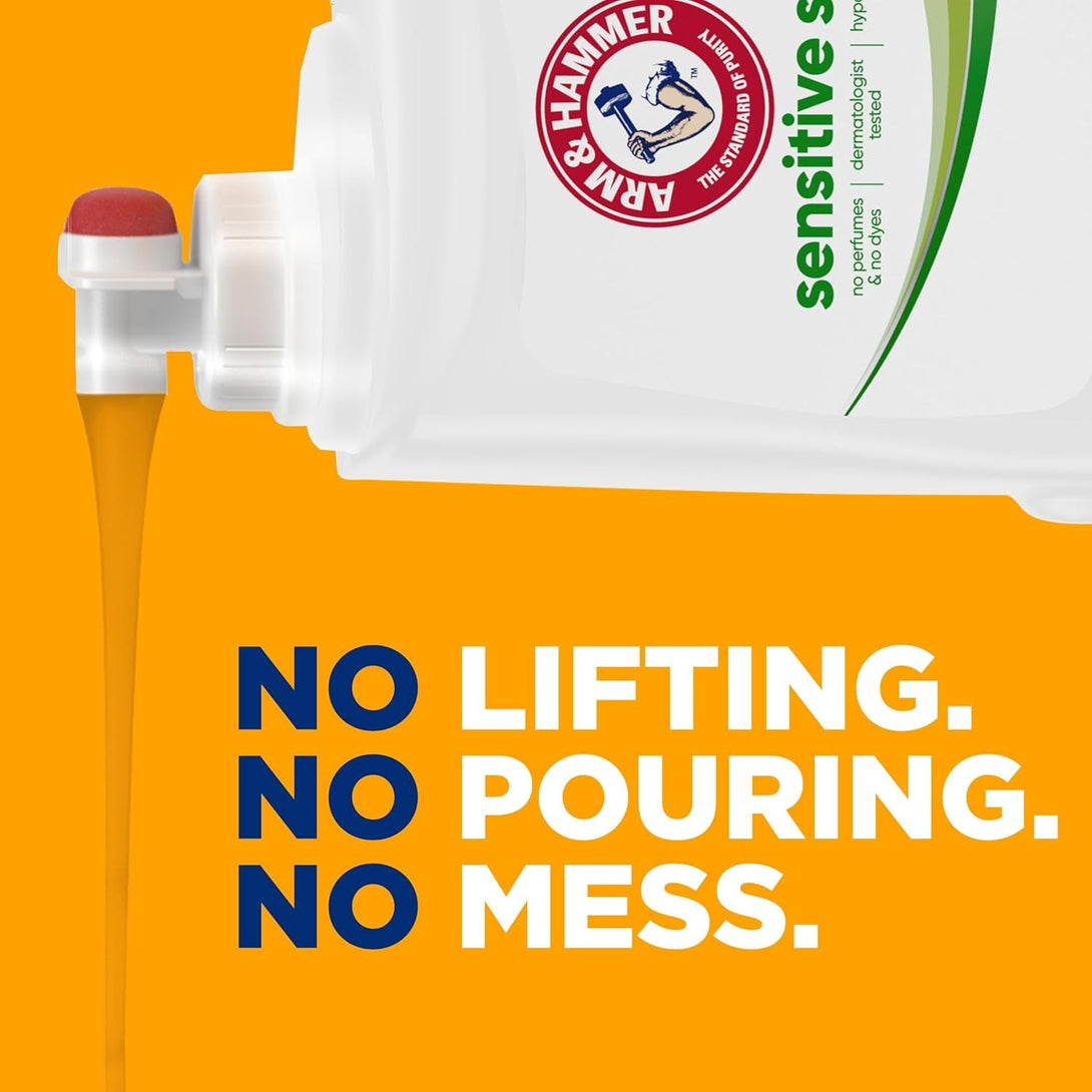 ARM & HAMMER Sensitive Skin Free Clear, 140 Loads Liquid Laundry Detergent, 140 Fl Oz