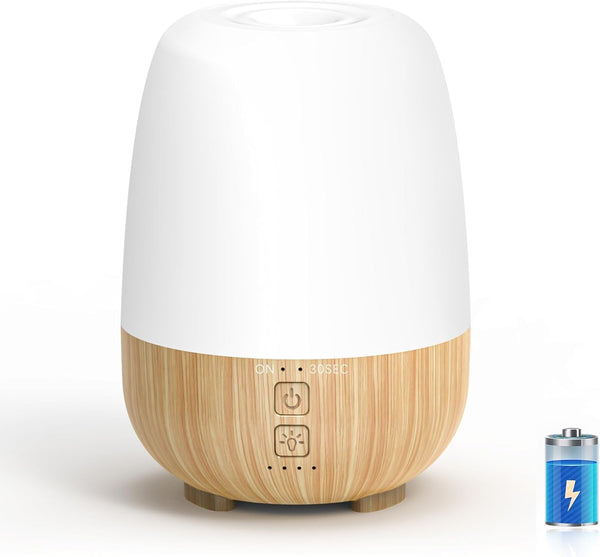 150ML Cordless Essential Oil Diffuser, Built-In 6000Mah Rechargeable Battery, 7-Hour Runtime, 7 LED Color Changing Lights, Portable Aromatherapy Diffuser for Home,Office,Outdoor