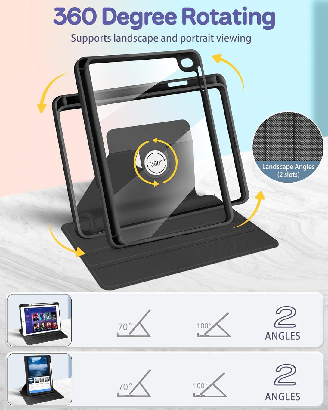 Rotate Case for Ipad Mini 5 2019/Mini 4 2015 7.9" - 360 Degree Rotating Case with Pencil Holder for Women Girl Kid Teen Girly Cartoon Protective for Ipad Mini 5Th Generation Case, Terror