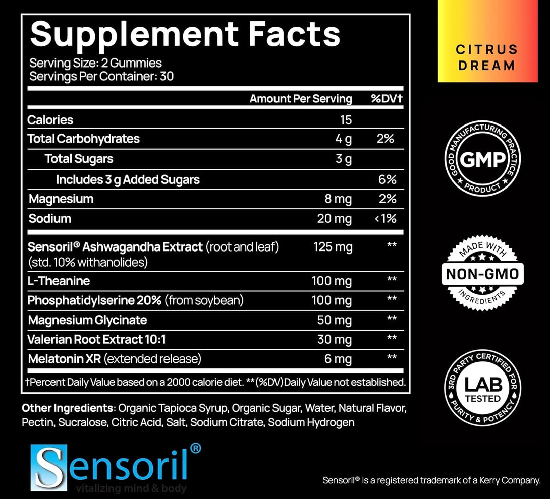 2,450Mg Extra Strength Melatonin XR Sleep Gummies W. Slow Release Melatonin, Magnesium Theanine & Sensoril Ashwagandha - Time Release Melatonin Gummies Natural Sleep Aid for Adults Gomitas Para Dormir