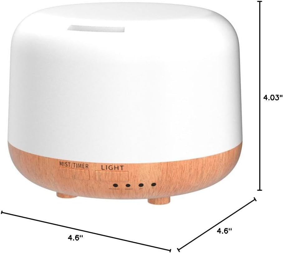 Aromatherapy Essential Oil Home Diffuser with Remote Control, 300ML Large Room Cool Mist Air Humidifier, 8 Hours Quiet Operation, Timer, 7 Colors LED Night Night，Suitable Home,Yoga.