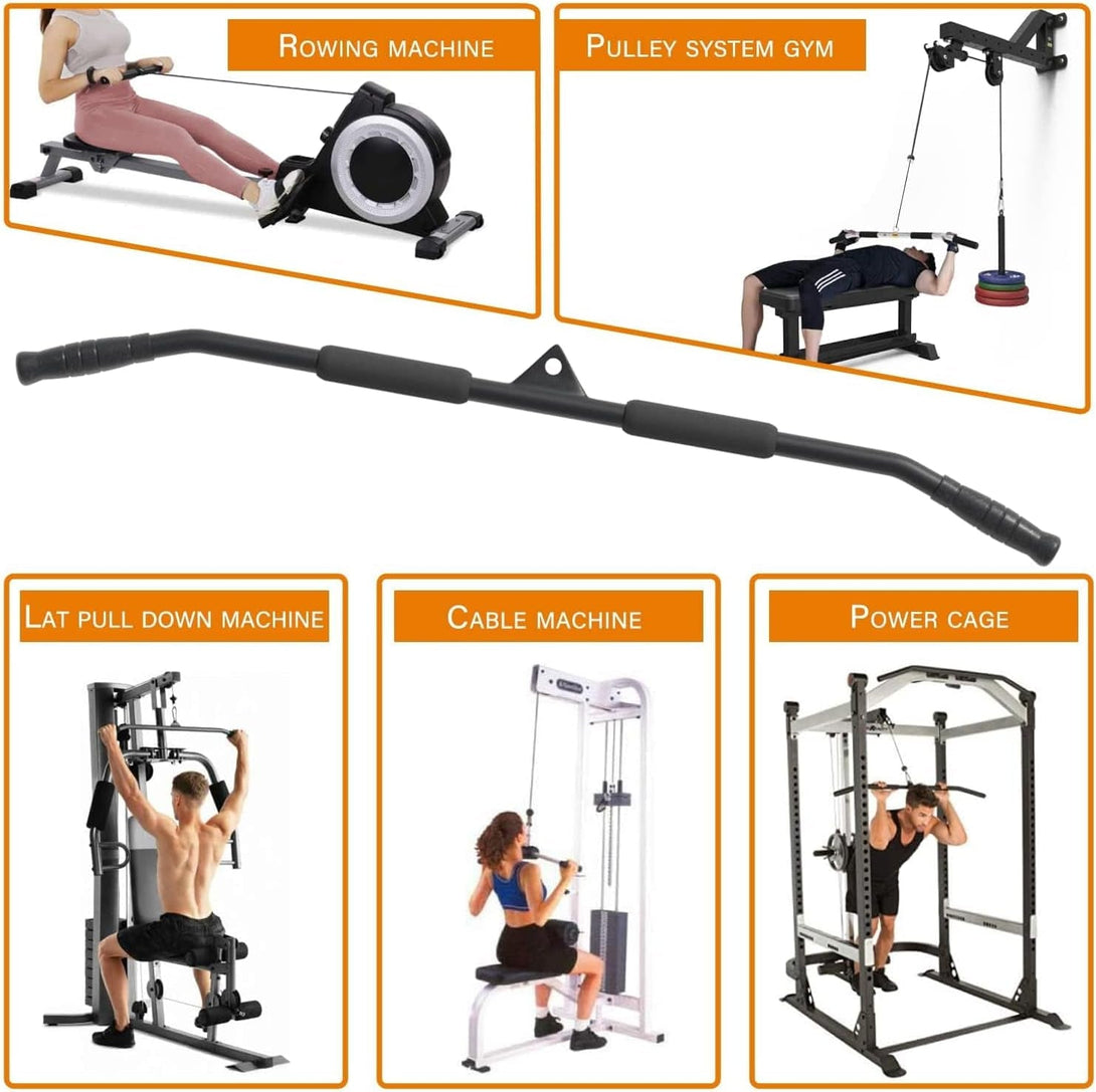 39.4'' Lat Pull down Bar with Swivel, Non-Slip Lat Pulldown Attachments for Cable Machine LAT Pull down Machine, Lat Pulldown Bar Cable Machine Attachment Cable Attachments for Gym