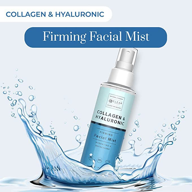 Hyaluronic Acid & Collagen Face Mist - Dermatologist Tested, Moisturizes & Tones Skin, Anti-Aging, Natural Ingredients, Cruelty-Free, 95% Natural - All Skin Types - 4 OZ