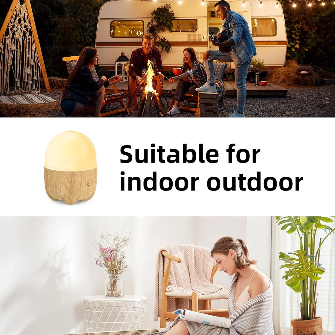150ML Rechargeable Battery Operated Essential Oil Diffuser, Portable Cordless Aromatherapy Air Diffuser with 7 LED Color Changing Lights（Yellow Wood）